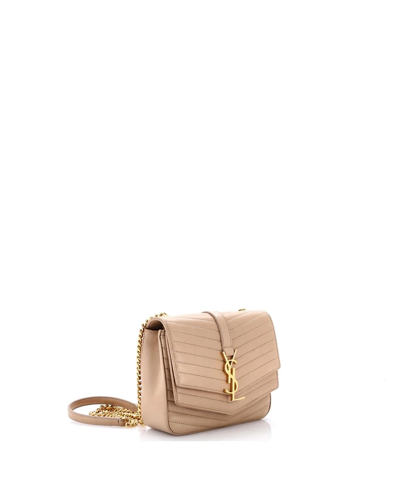 Pre-Owned Saint Laurent Small Sulpice Flap Bag Matelasse Chevron Leather