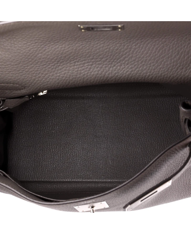 Pre-Owned HERMES Kelly Handbag Clemence with Palladium Hardware