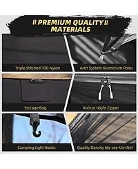 Piscifun Camping Hammock With Mosquito Net Tree Straps Aluminum Rods Portable Lightweight Outdoor Hanging Rest