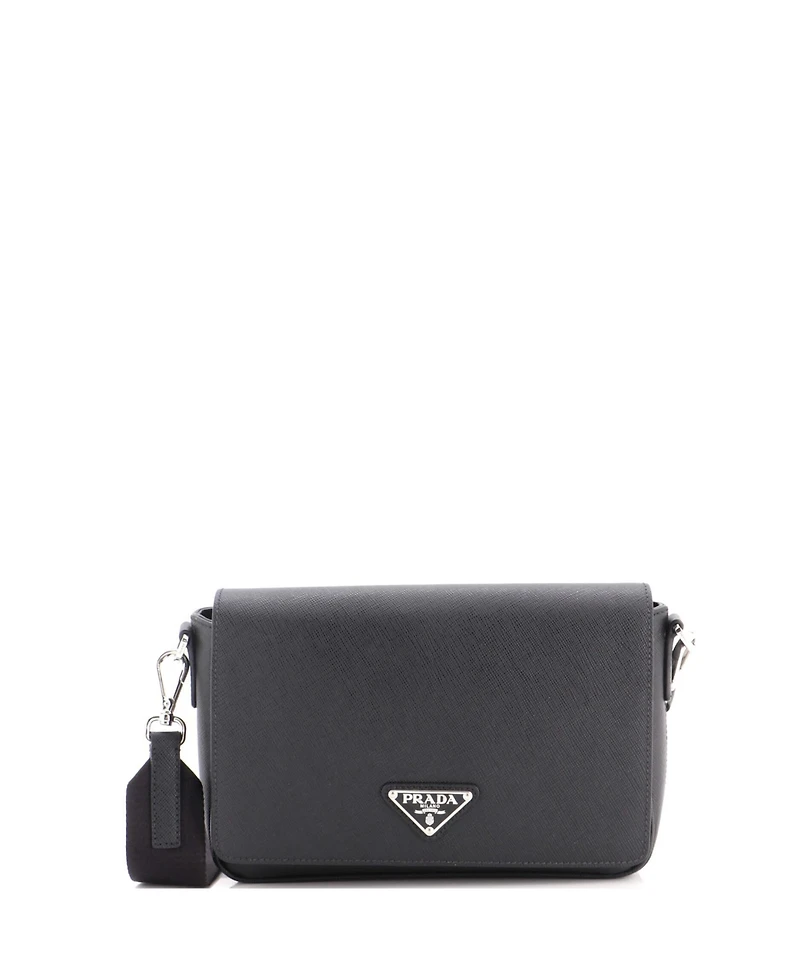 Pre-Owned Prada Flap Messenger Bag Saffiano Leather