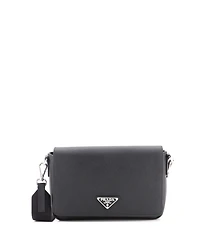 Pre-Owned Prada Flap Messenger Bag Saffiano Leather