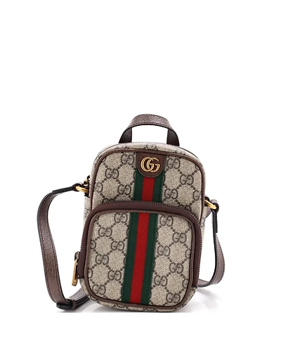 Pre-Owned Gucci Mini Ophidia Top Handle Crossbody Bag Gg Coated Canvas