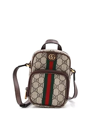 Pre-Owned Gucci Mini Ophidia Top Handle Crossbody Bag Gg Coated Canvas