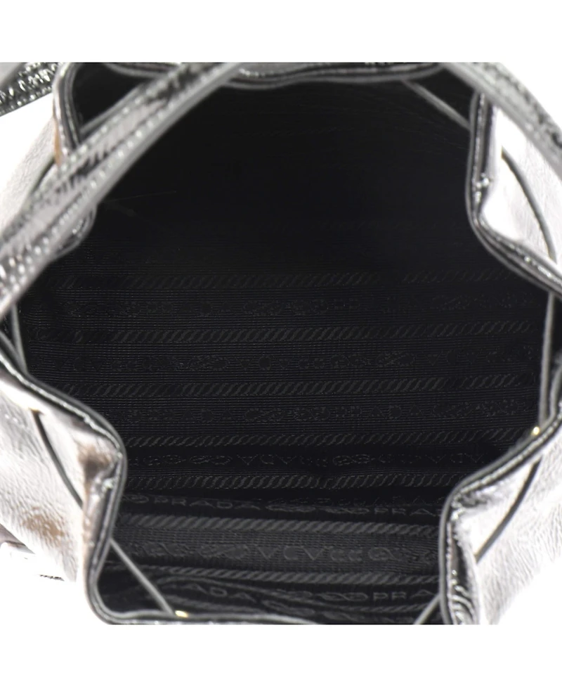 Pre-Owned Prada Small Drawstring Pocket Bucket Bag Patent