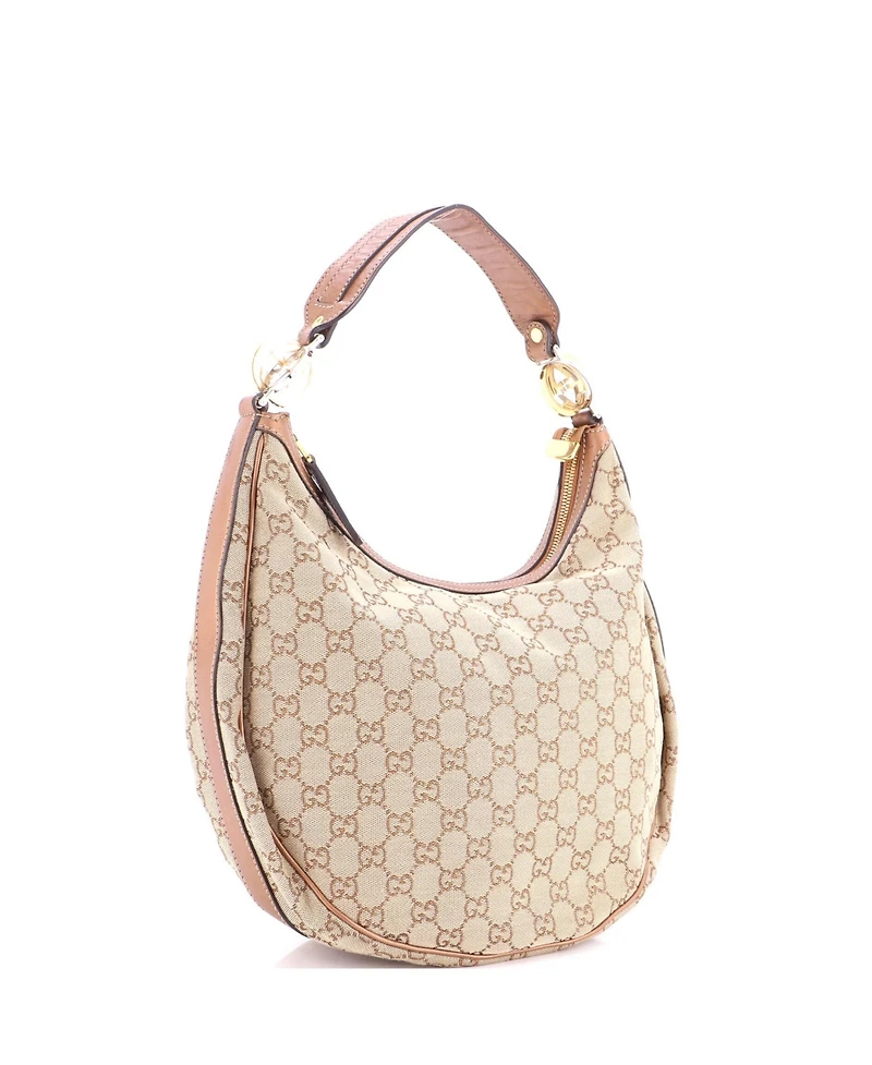 Pre-Owned Gucci Medium Twins Hobo Gg Canvas
