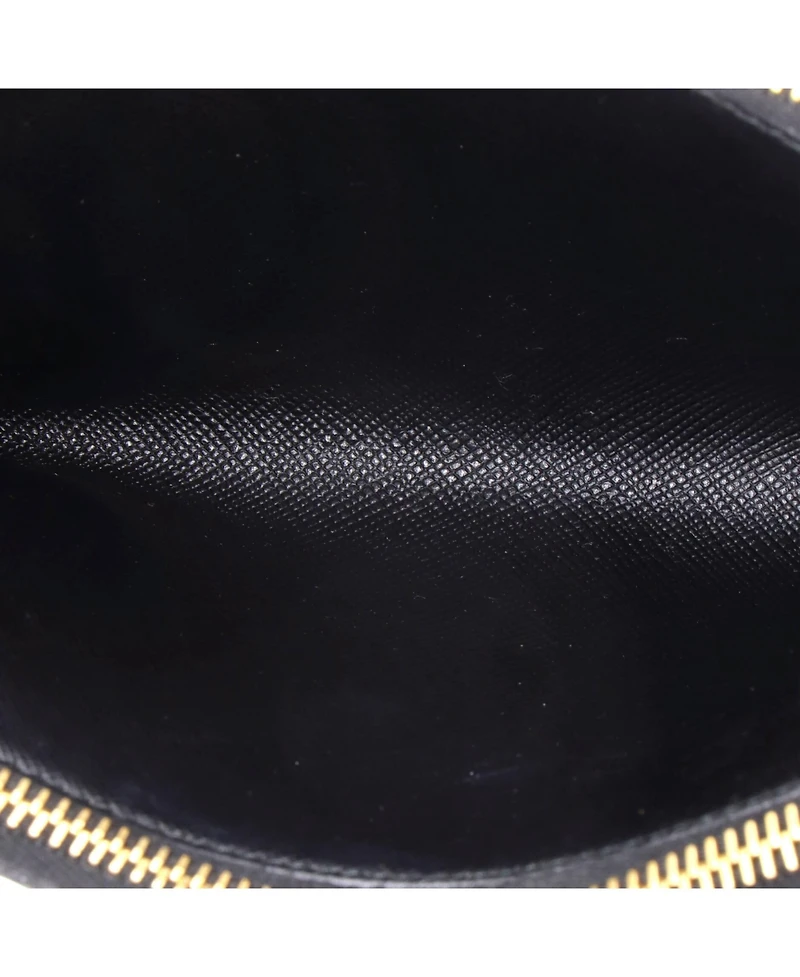 Pre-Owned Prada Mini Double Zip Wallet on Chain Crossbody Saffiano Leather