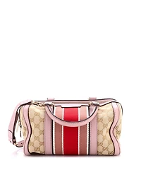 Pre-Owned Gucci Small Vintage Web Boston Bag Gg Canvas
