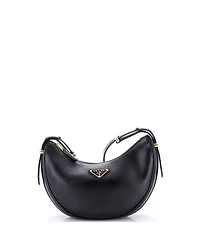Pre-Owned Prada Small Arque Half Moon Hobo Leather