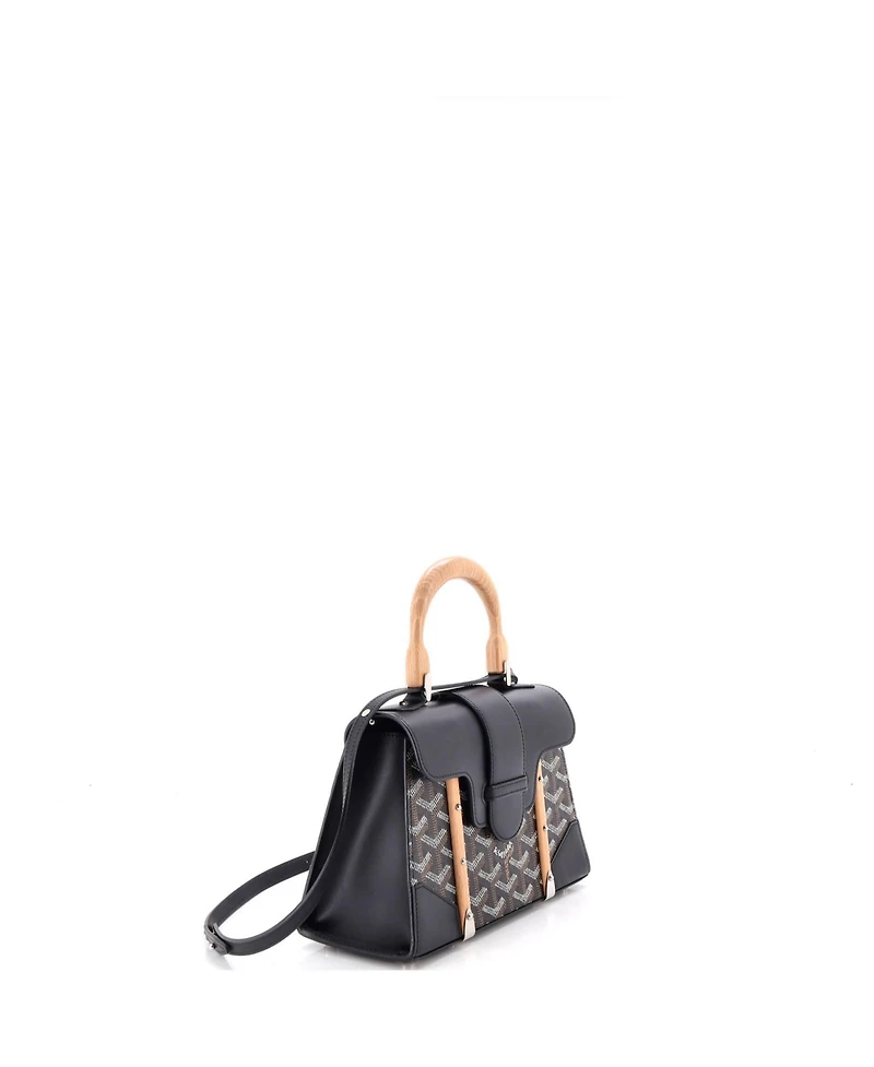 Pre-Owned Goyard Mini Structured Saigon Top Handle Bag Coated Canvas with Leather