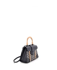 Pre-Owned Goyard Mini Structured Saigon Top Handle Bag Coated Canvas with Leather