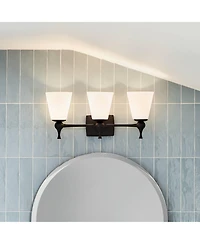 Kichler Cosabella 24" Wide 3-Light Black and Opal Glass Bath Light