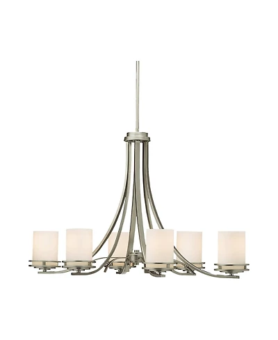 Kichler Hendrik 36" Wide 6-Light Nickel and Glass Oval Chandelier