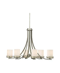 Kichler Hendrik 36" Wide 6-Light Nickel and Glass Oval Chandelier