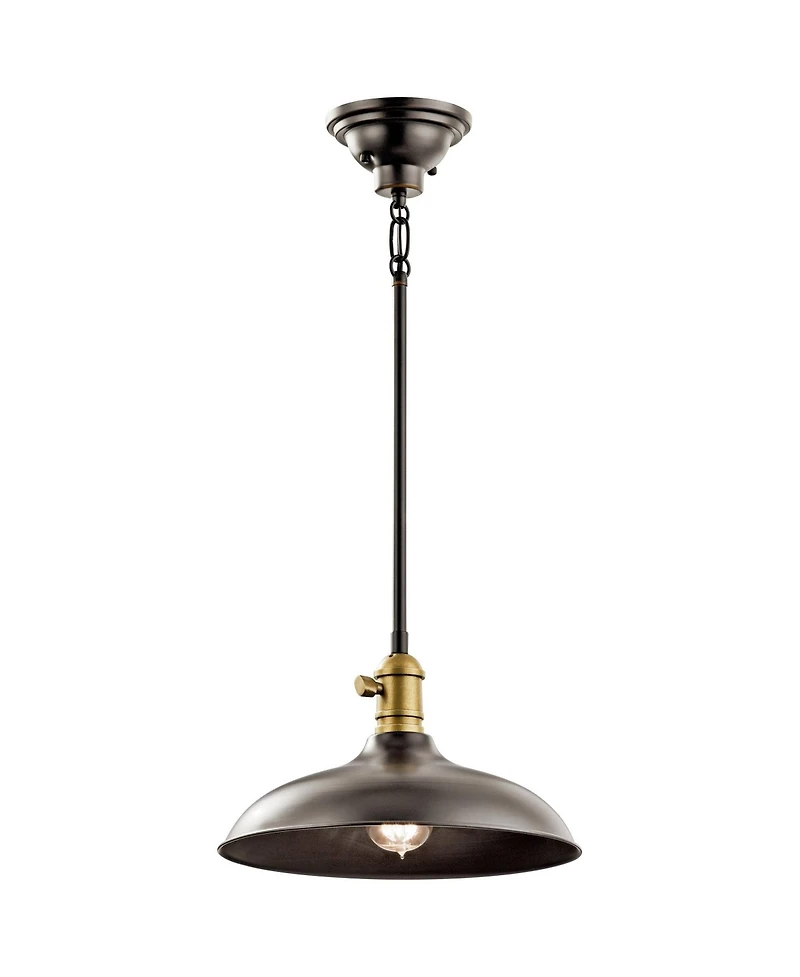 Kichler Cobson 12" Wide Bronze Rustic Industrial Dome Pendant Light