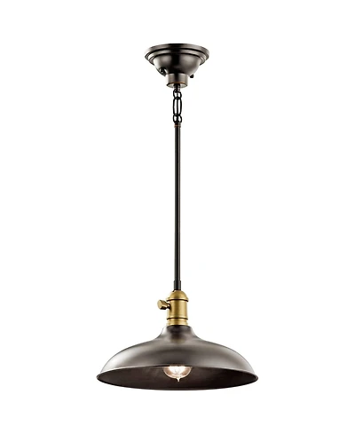 Kichler Cobson 12" Wide Bronze Rustic Industrial Dome Pendant Light