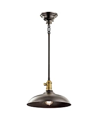 Kichler Cobson 12" Wide Bronze Rustic Industrial Dome Pendant Light