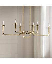 Kichler Alden 38 1/2" Wide Brass 6-Light Linear Candelabra Chandelier