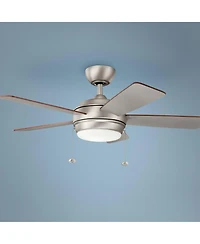 42" Kichler Starkk Brushed Nickel Led Ceiling Fan with Pull Chain