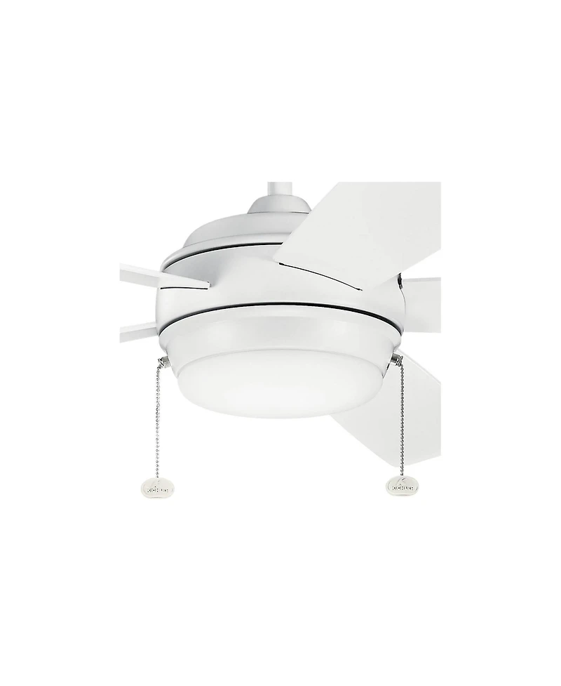 60" Kichler Starkk Matte White Led Ceiling Fan with Pull Chain