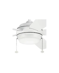 60" Kichler Starkk Matte White Led Ceiling Fan with Pull Chain