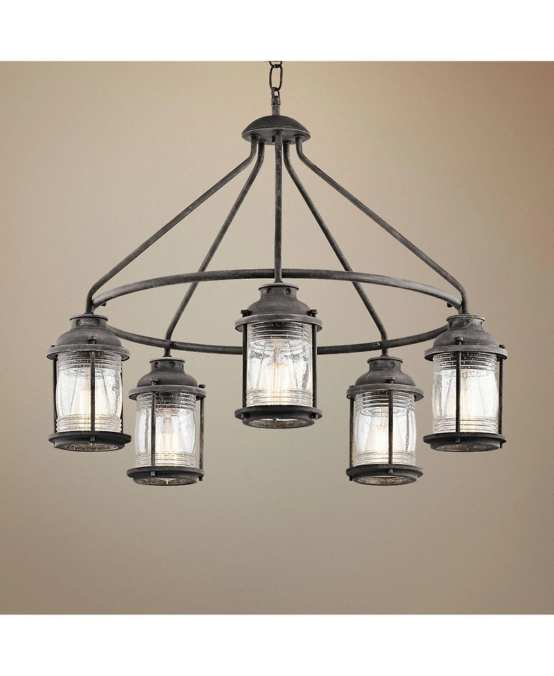 Kichler Ashland Bay 26" Wide Weathered Zinc Outdoor Chandelier