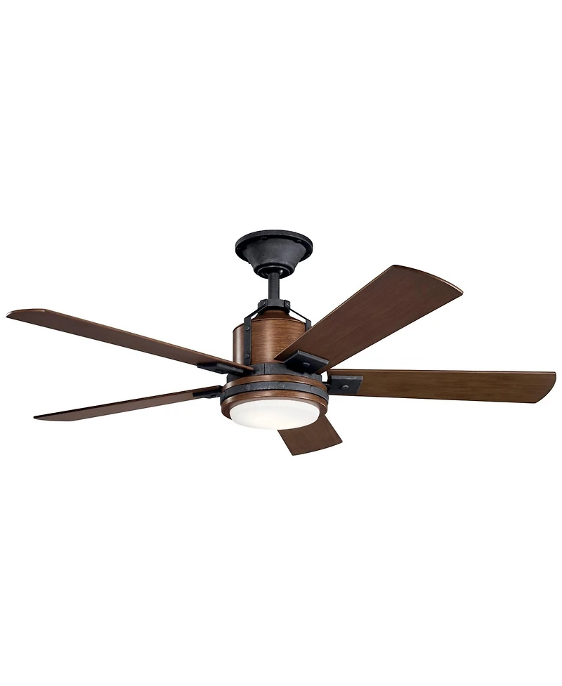 52" Kichler Colerne Auburn Finish Led Ceiling Fan with Wall Control