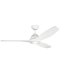 60" Kichler Jace White Damp Rated Led Ceiling Fan with Wall Control