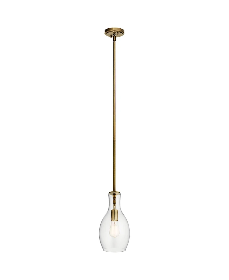 Kichler Everly 7" Wide Natural Brass Mini Pendant Light