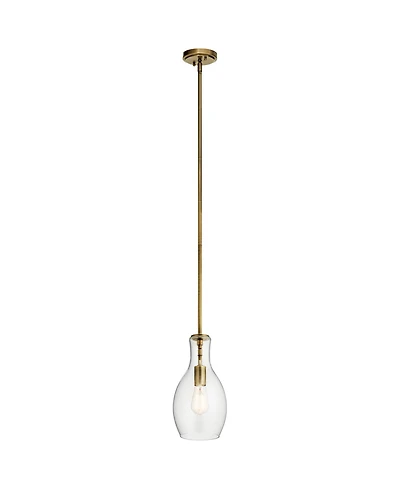 Kichler Everly 7" Wide Natural Brass Mini Pendant Light