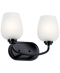 Kichler Valserrano 10 1/4" High Black 2-Light Wall Sconce