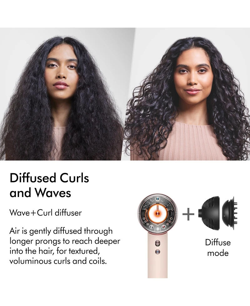 Dyson Supersonic Nural hair dryer 2-in-1 Wave+Curl Diffuser Attachment | Black