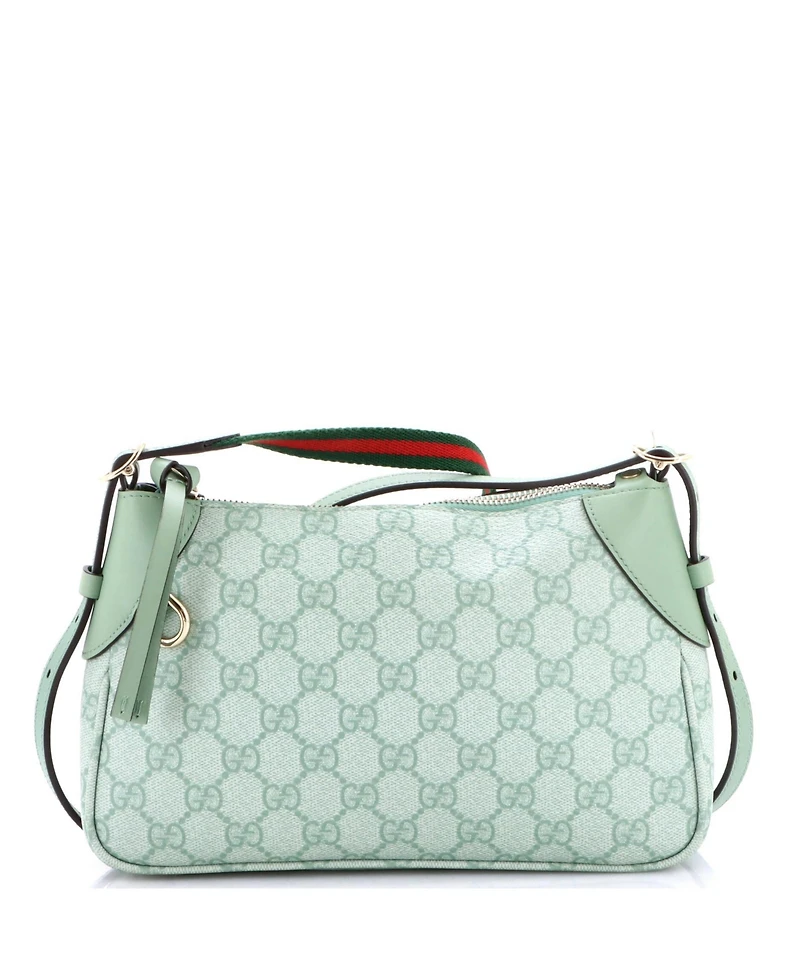Pre-Owned Gucci Small Emblem Shoulder Bag Gg Coated Canvas with Leather
