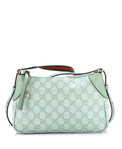 Pre-Owned Gucci Small Emblem Shoulder Bag Gg Coated Canvas with Leather