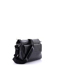 Pre-Owned Gucci Medium Front Pocket Messenger Bag Gg Embossed Perforated Leather