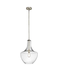 Kichler Everly 13 3/4" Wide Nickel Clear Glass Pendant Light