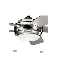 52" Kichler Starkk Polished Nickel Led Ceiling Fan with Pull Chain