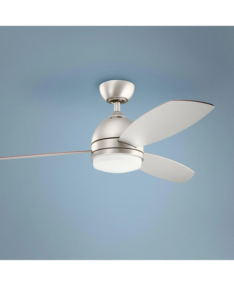 52" Kichler Vassar Brushed Nickel Led Ceiling Fan with Wall Control