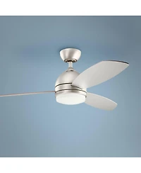 52" Kichler Vassar Brushed Nickel Led Ceiling Fan with Wall Control