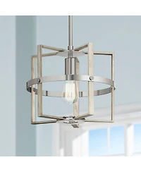 Kichler Peyton 12" Wide White Washed Wood Mini Pendant
