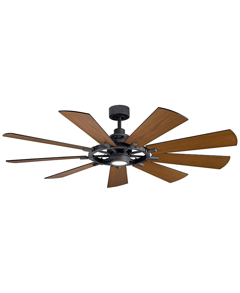 65" Kichler Gentry Distressed Black Led Ceiling Fan