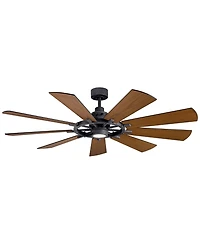 65" Kichler Gentry Distressed Black Led Ceiling Fan
