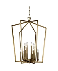 Kichler Abbotswell 30" Modern Natural Brass 12-Light Foyer Chandelier