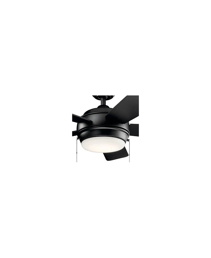42" Kichler Starkk Satin Black Modern Pull Chain Led Ceiling Fan