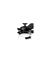 42" Kichler Starkk Satin Black Modern Pull Chain Led Ceiling Fan