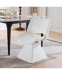 Flynama Set of 2 Swivel Dining Chairs, Faux Leather Modern Accent Chairs, High Back Kitchen Seating