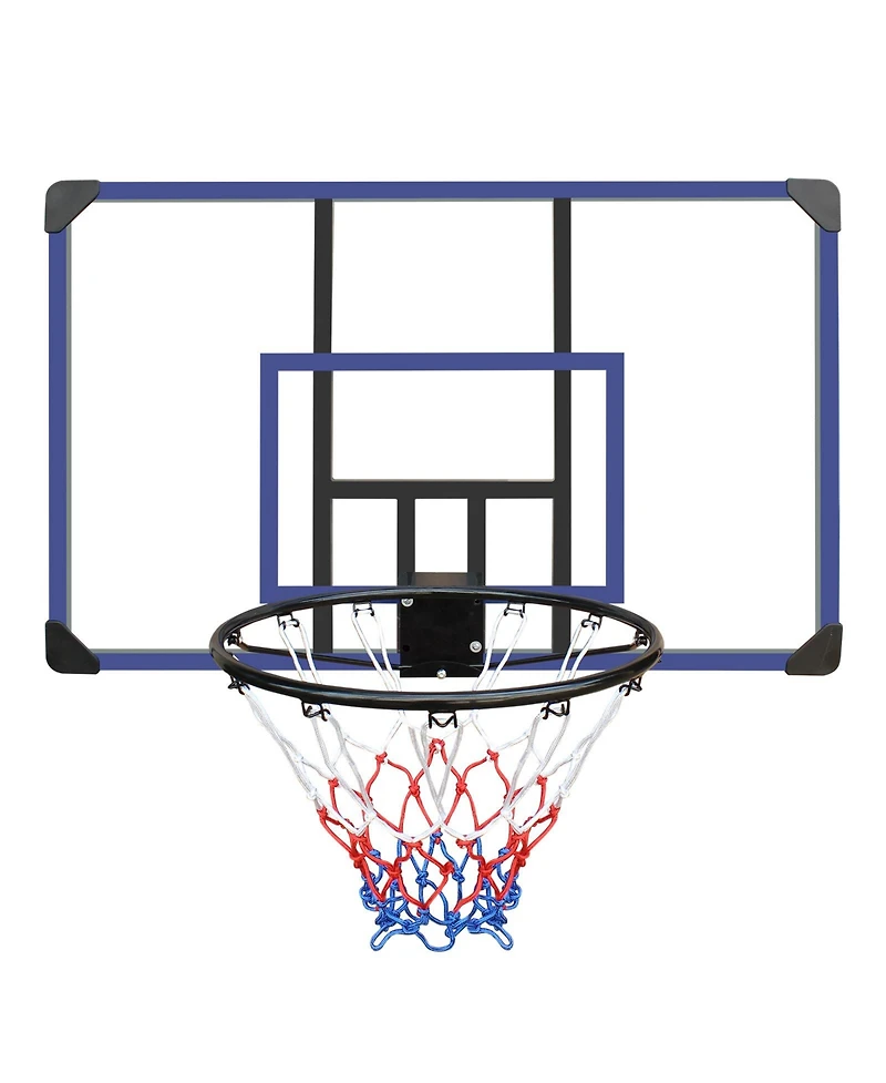Zeny Wall-mounted basketball hoop, shatterproof back, folding hoop, durable hoop and all-weather mesh for indoor and outdoor use