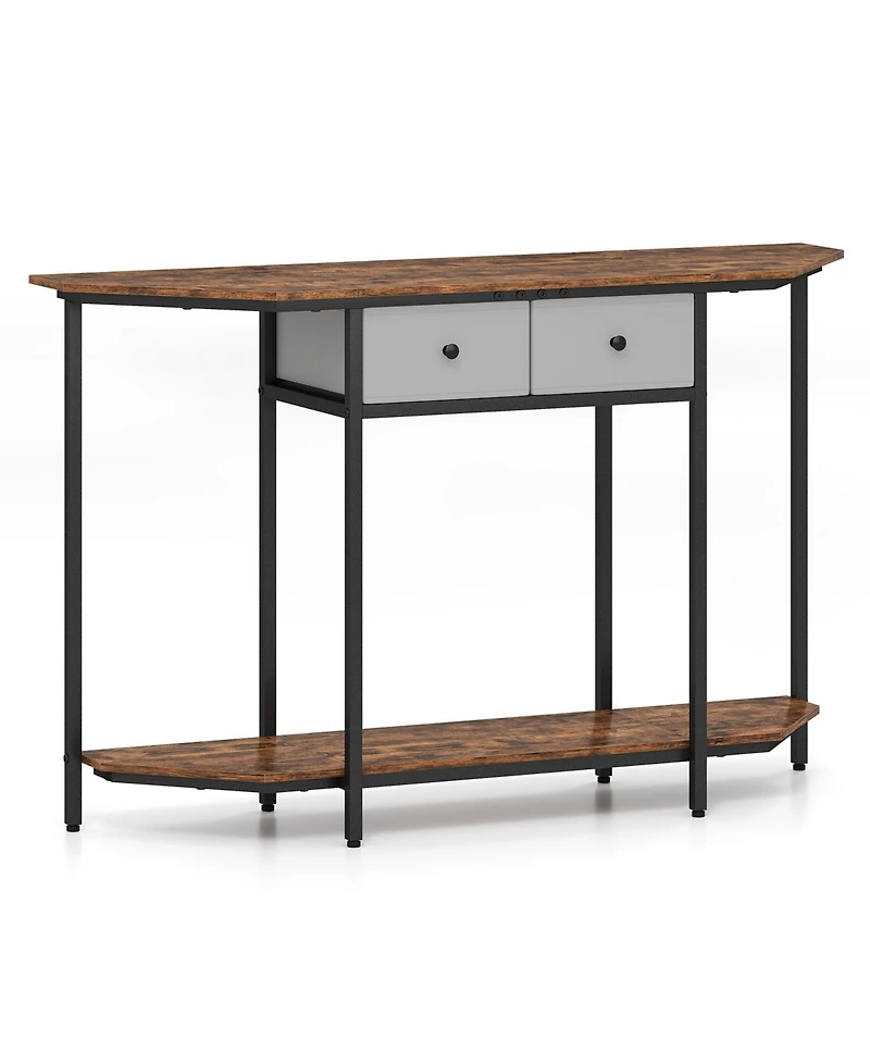 Slickblue Modern Console Table with 2 Drawers and Open Storage