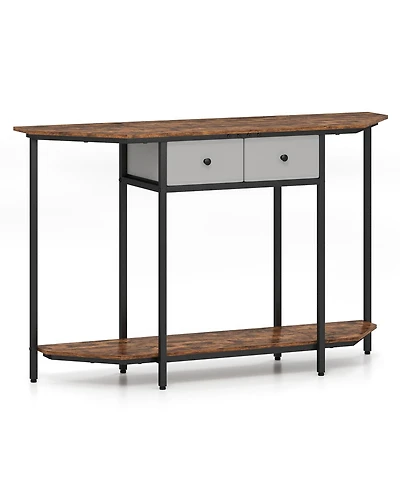 Slickblue Modern Console Table with 2 Drawers and Open Storage