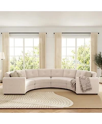Streamdale Furniture 4-Piece Upholstered Curved Modular Sectional Sofa