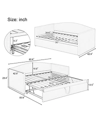 Streamdale Furniture Twin Daybed with Pop-Up Trundle